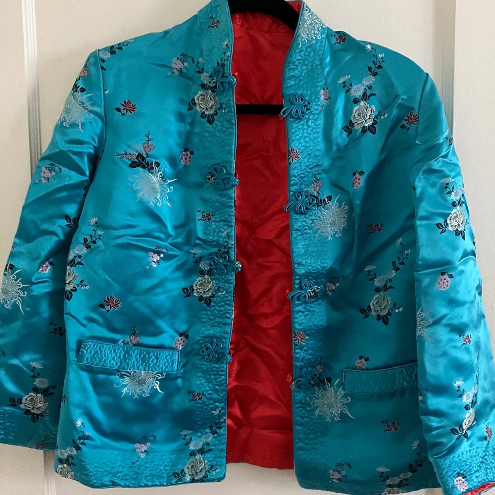 Flowered Silk Jacket, Reversible - image 1